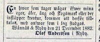 1883 Gena genom Olof Anderssons gård