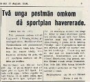 1950 Två unga postmän omkomi Vännäs Augusti